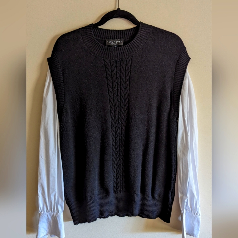 Laundry by Shelli Segal mixed media sweater